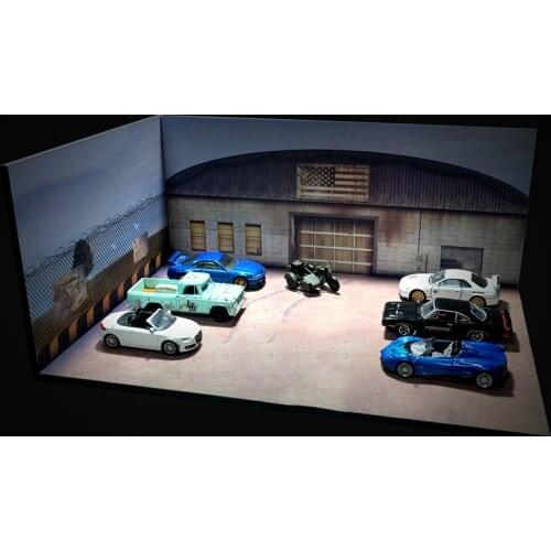 1/64 Garage Factory Maintenance Warehouse House Building Model for Car Vehicle Toys Collection Parking Lot Scene Background Show