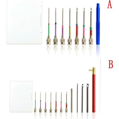 1 Set Metal Embroidery Stitching Punch Needle Handmade Needlepoint Kits Sewing Tool Set With Tube For DIY