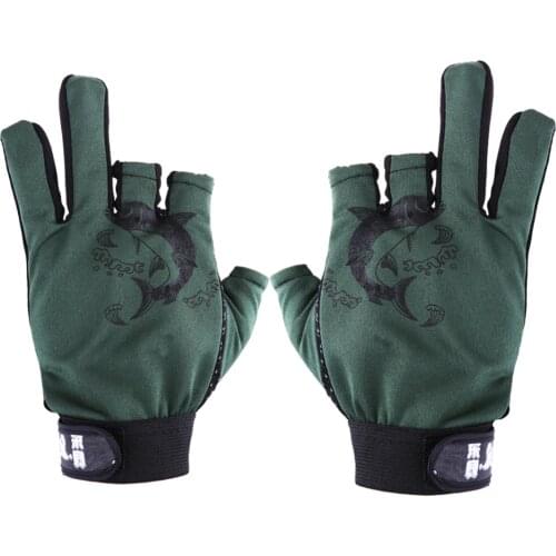 1 Pair 3 Half Finger Fishing Gloves Skidproof Resistant Half Finger Cycling Fishing Anti-Slip Tool for Fishing Tackle Boxes hot