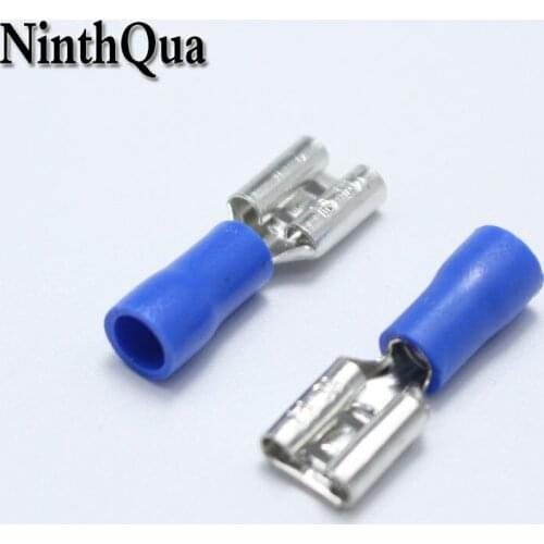 20pcs 6.3mm Crimp Terminal 6.3 Female Pre-insulated Electrical Connectors for 16AWG - 14AWG Wire /1.5-2.5mm2 Cable IMax=15A