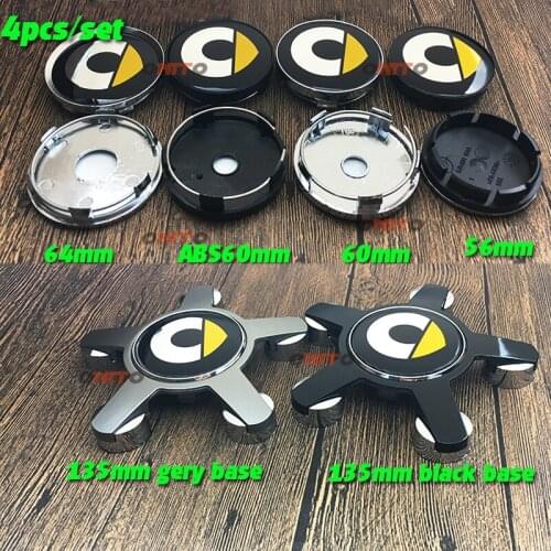 4pcs 135mm 64mm 56mm 60mm Auto Car Wheel Emblem Badge Decal for Smart Fortwo 451 453 for Forspeed Forstars Forjeremy Escooter