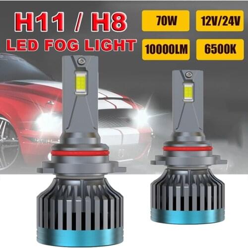 Car LED Headlight Bulbs H11/H9/H8 70W 10000 Lumens 6500K Cool White Headlights