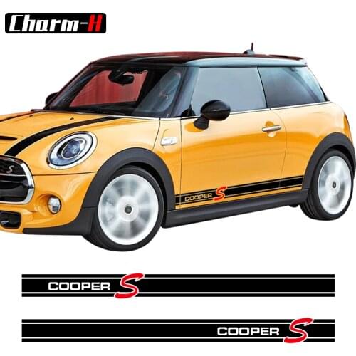 Car Styling Side Skirt Stripes Decal Stickers for Mini Cooper S R56 R57 R58 R50 R52 R53 R59 R61 Countryman R60 F60 F55 F56 F54