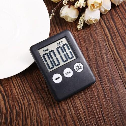 Black Mini Digital Timer LED Display Magnetic Kitchen Timer Pocket Cooking Baking Counter Alarm Multifunctional Countdown Tool