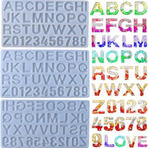 Letter A to Z Mold Alphabet & Number Silicone Molds Initial Mold Large Clear Resin Mold Epoxy Resin Craft Supplies (36 Cavity)