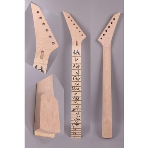 Left hand Electric guitar neck 22 fret 25.5" Maple wood maple Fretboard Floyd rose nut JK- 025