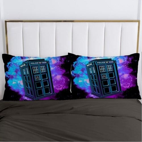 2 PCS 3D Printed The Soul Of Police Box 100% Polyester Pillowcase Printed Home Decorative Pillowcase Trick Decoraion Bedclothes
