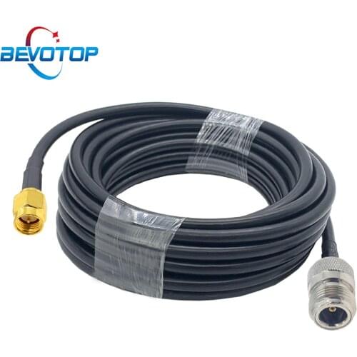 LMR200 Cable N Female Jack to SMA Male Plug Low Loss 50 Ohm RF Extension Cord for 4G LTE Wireless Router Cellular Radio Antenna