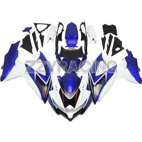 Motorcycle Fairings Kit for Suzuki GSXR600 K8 2008 2009 2010 GSXR750 K8 2008 2009 2010 ABS Plastic Body Work White Blue Covers
