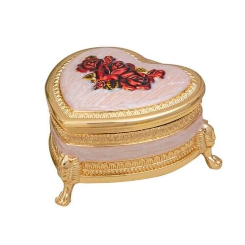 Creative heart metal jewelry storage box rings box organizador caixa organizadora wedding decorative Accessories Z167