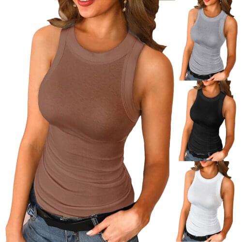 Summer T Shirt Women knitting render vest new female pure color headman ms word Female Tee Tshirts dropshipping MNFS0009