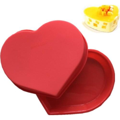 Love cake Baking tray Silicone Cake Mould Heart-shaped Muffin Pizza Baking Valentines Day present