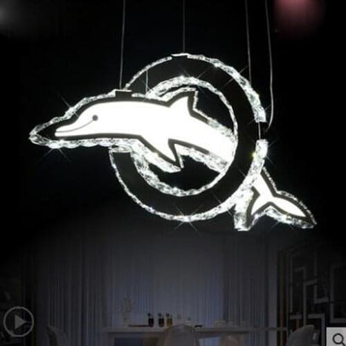 Chandelier Creative Personality Dolphin Childrens Room Light LED Crystal Chandelier Clothing Store Window Chandelier Restaurant