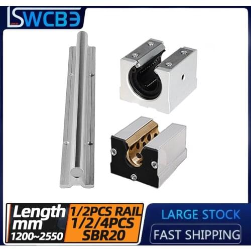 Open box type linear guide slider, SBR20 rail Copper sleeve + dustproof, pressure plate L=1200-2550mm，Woodworking track