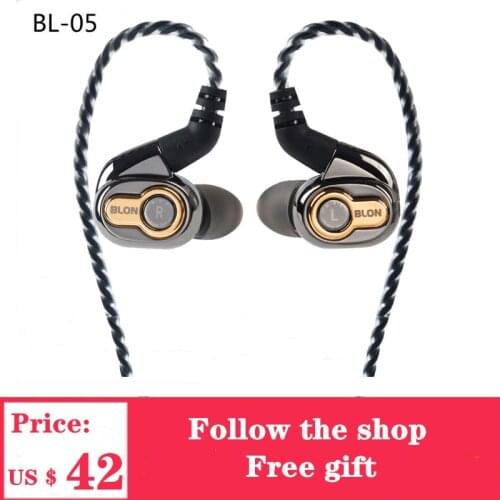 New BLON BL-05 2nd HIFI Earphone Generation Professional Carbon Nanotube Diaphragm High Dynamic With Detachable Cable Headphones