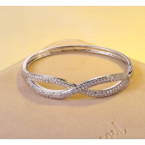 2020 new trendy Bow X SHAPE bracelet bangle for women party gift jewelry bulk sell moonso S5455