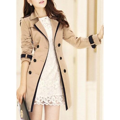 Trench Coat For Women 2019 Autumn Casual Double Breasted Female Long Trench Coats Plus Size Casaco Feminino Ladies Windbreaker