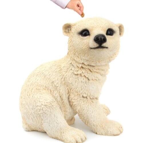 Polar Bear Piggy Bank,Cute Bear Figurine,Home Decorations,Money Box,Coin Storage,Savings Box For Coins,Coin Holder,Coin Storage
