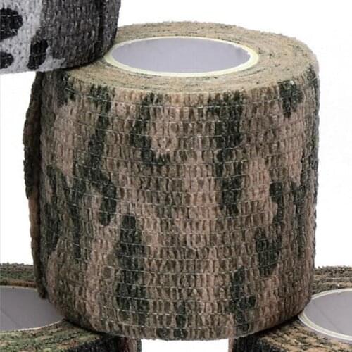 1Pcs Outdoor camouflage bandage Non-woven self-adhesive elastic bandage Camouflage bandage Medical absorbent gauze Sports tape