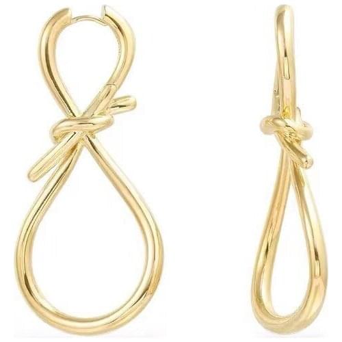 Earrings For Girls Gold Color 8 Shape Earring Hoops Korean Bow Knot Aretes 2019 Large Statement Jewelry ZK50