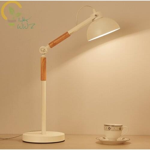 Modern Bedroom Light 180 Degree Adjustment Decoration Desk Lamp Study Room Solid Wood Table Light Artistic Table Lamps