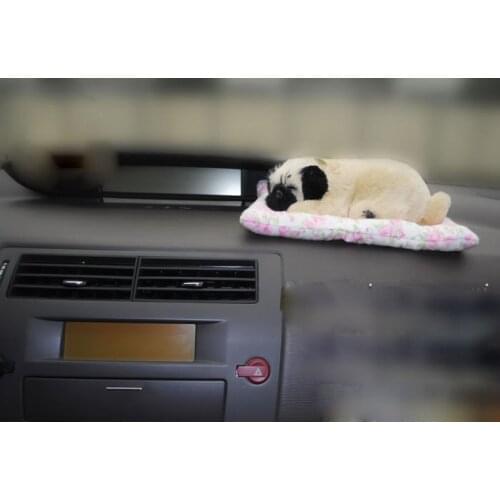 About 25x20cm sleeping Pekingese dog furry fur dog, sound bark ,model Creative car ornament layout prop decoration gift h1298