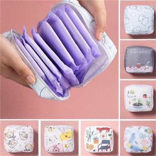 Tampon Storage Bag Sanitary Pad Pouch Women Napkin Towel Cosmetic Bags Organizer Ladies Makeup Bag Tampon Holder Organizer