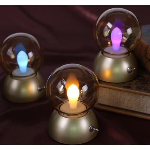 LED retro colorful bulb light USB rechargeable baby feeding bedside lamp bedroom night light