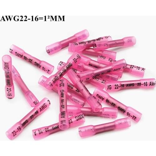 AWG 22-18 10/30/50PCS Heat Shrink Solder Sleeve Terminals Insulated Waterproof Butt Connectors Kit Electrical Wire Terminals