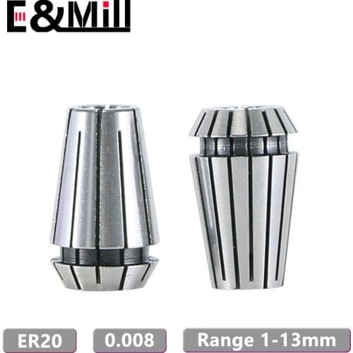 High Precision ER20 1~16mm 0.008 ER Collet Chuck For CNC Milling Tool Holder Engraving Machine Lathe Mill ER Spring Collet Chuck