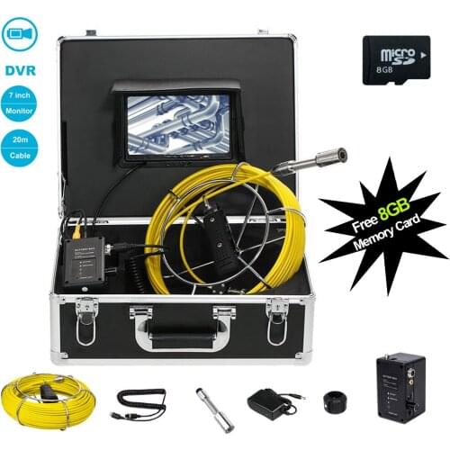 High Quality 20M Cable 7 inch Monitor Sewer Pipeline Inspection Camera System With DVR Video Recording Used for Pipe Inspection