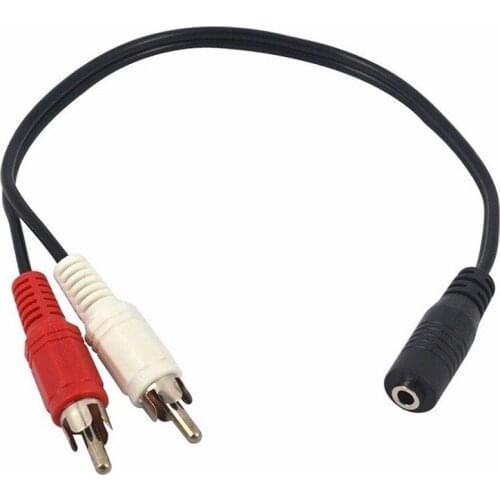 1Pcs 3.5mm RCA Female Connector Jack Stereo Cable Y Plug To 2 RCA Male Adapter 3.5 Audio Aux Socket Connector To Headphone Music