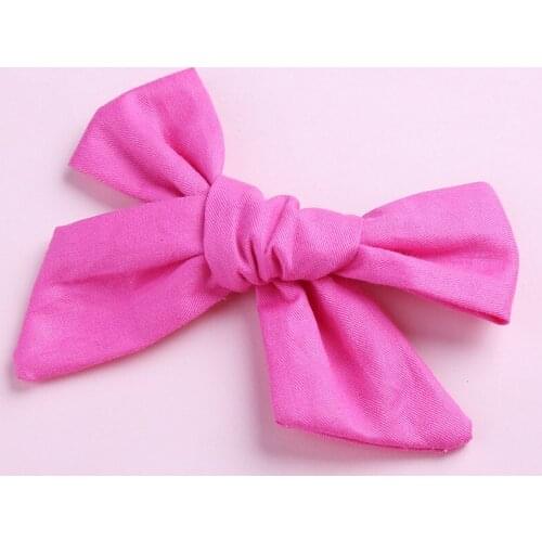 1 pcs Newborn Girls Cotton Bows Hairpins,Handmade Fabric Linen Knotbows Hair Clips ,Schools Girls Hair Accessories Drap Ship