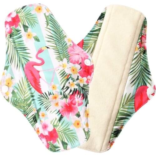 Ohbabyka Eco-friendly Cotton Bamboo Panty Liner Cloth Menstrual Pad Mama Sanitary Reusable Soft Washable Charcoal Period Napkin