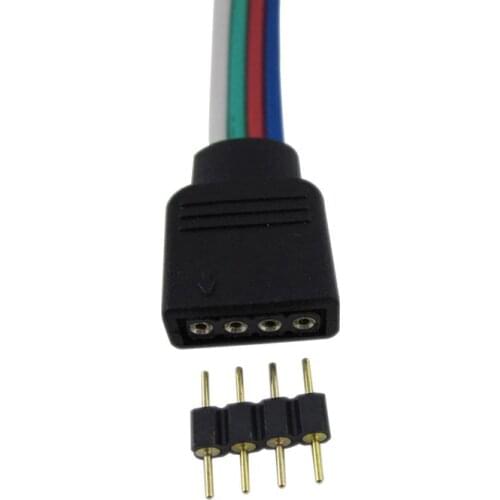 10 Pcs/lot 4 Pin RGB Connector Adapter Pin Needle Male Type Double 4pin For RGB 5050 3528 LED Strip DIY Lights Insert