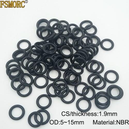 100/500/1000pcs OD:5 5.5 6 6.5 7 7.5 8 8.5 9 9.5 10 10.5 11 11.5 12 12.5 13 14 15*1.9mm(CS) NBR o ring seal/Nitrile Rubber