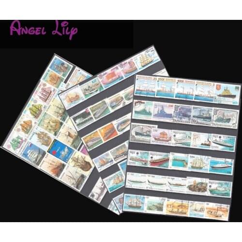 100 PCS All Different Topic Sailboat Boat Unused Postage Stamps With Post Mark Collecting