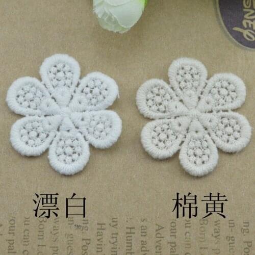100pcs Cotton Daisy Embroidery Lace Applique Patch Trim For Clothing Garment Accessories Decoration Sew On Guipure Lace Fabric