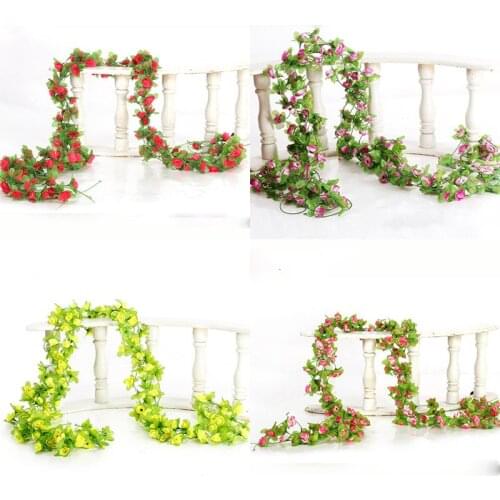 2.3M artificial multicolor rose vine wreath wedding arch decoration fake plant leaf vine artificial residue Flo