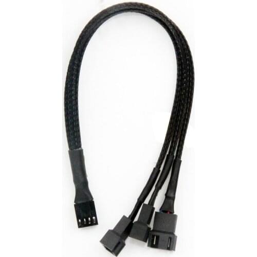 2021 New 1PC 4 Pin PWM Splitter 1 To 3 PWM Adapter Cable For Computer CPU Case Fan Sleeved Power Cable