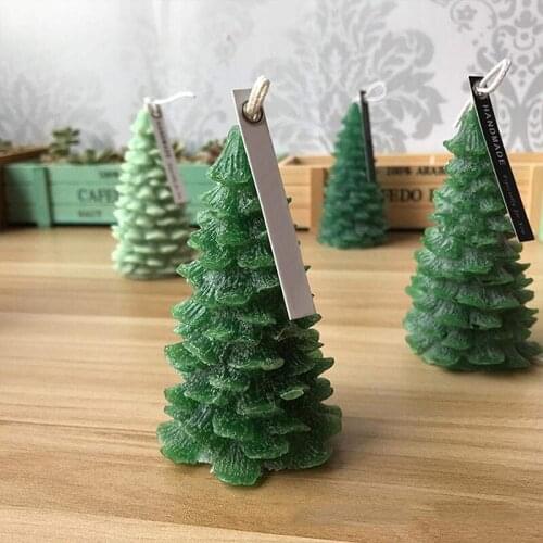 3D Wax Christmas Tree Candle Silicone Mold Xmas Gift For Friends Dessert Jelly Ice Cream Aromatherapy Candle Molds