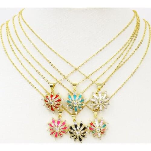 5 Pcs Heart Zirconia Necklace Mix color Heart Shape Jewelry Pendant Necklace Jewelry Accessories Jewelry Necklace Gift 51828