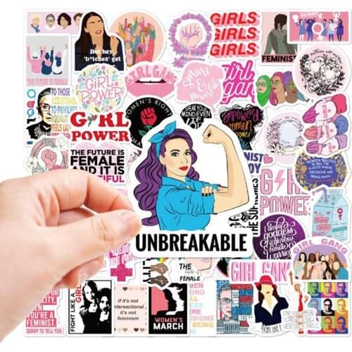 50Pcs New Cartoon Girls Power Stickers Laptop Phone Skateboard Suitcase Car Decals