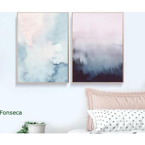 Abstract Watercolor Pastel Canvas Painting Modern Wall Art Pictures For Living Room Home Decor Nordic Prints and Poster