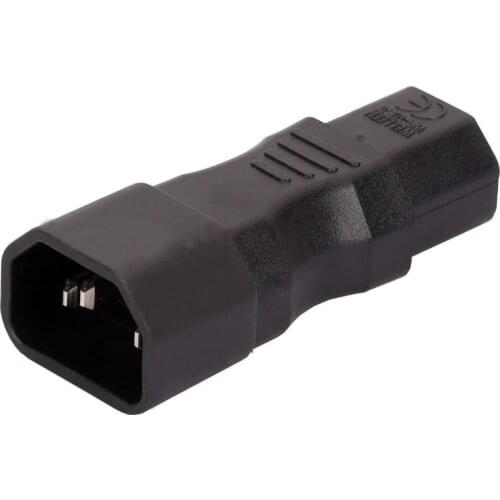 LBSC IEC 320 C14 to C13 AC Adapter, IEC 3Pole Male to Female Straight AC converter, C14 to C13 Power Adapter, Black