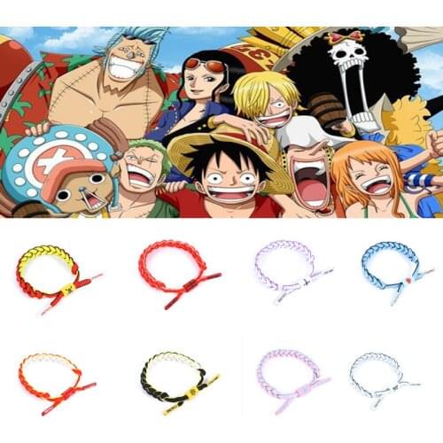 Anime One Piece Hancock Luffy Jango Marco Portgas·D· Ace Cosplay Bracelet Cotton Hand-woven Wristband Strap Bangle Jewelry Props