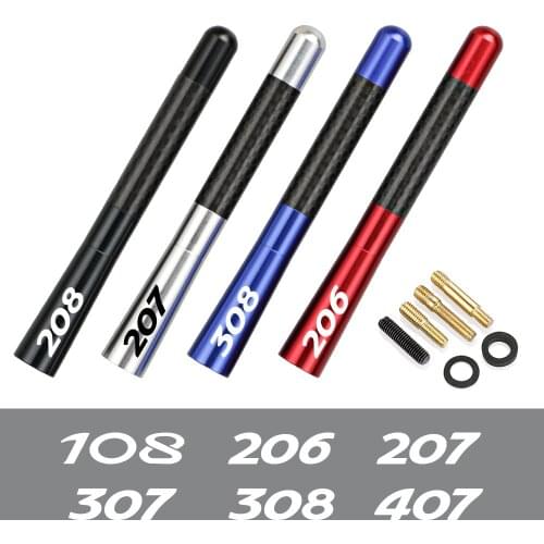 12cm Carbon Fiber Car Radio Antenna For Peugeot 208 207 308 206 307 407 2008 508 3008 5008 301 408 RCZ Auto Aerial Accessories