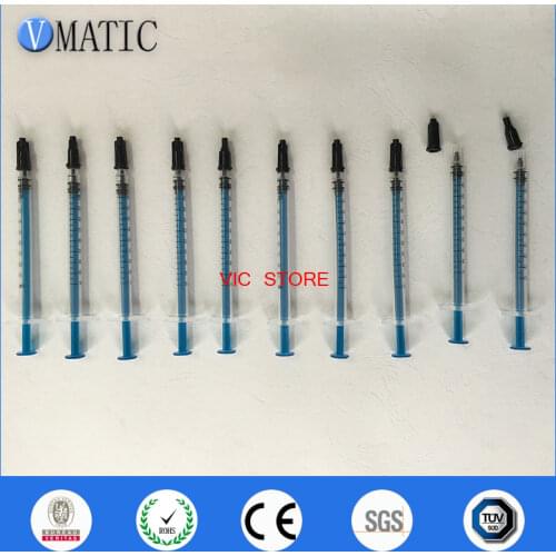 Free Shipping High Recommendation 10 Sets Dispensing Syringes 1cc 1ml Plastic With Black Cap