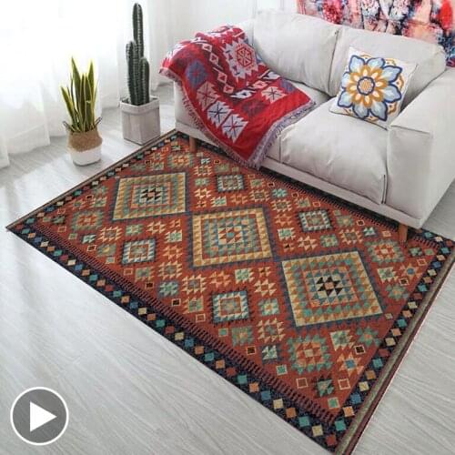Bohemia Anti-Slip Carpets Light Luxury Carpet for Living Room Bedroom Sofa Floor Large Rugs Home Decorative Morocco Ethnic Rug