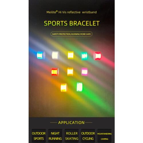 30CM MEILITE 500 candle lights Reflective Wristband slap band bracelets armbands for running riding safety visibility